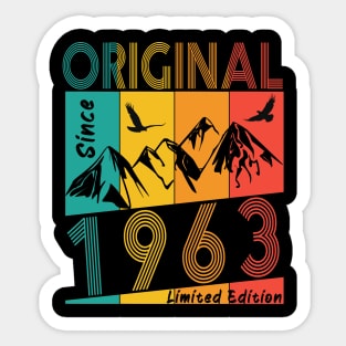 60th birthday gift man woman Original Vintage 1963 Sticker